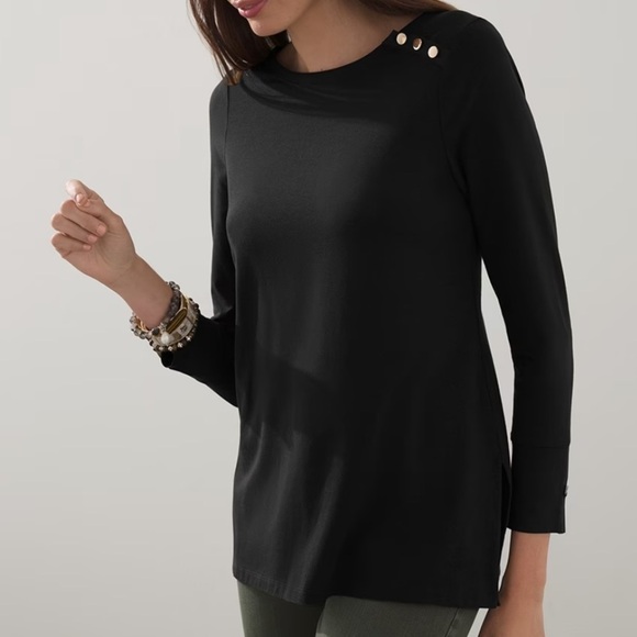 Chico’s Dark Green Touch of Cool Hardware Tunic Size XL - Picture 1 of 13